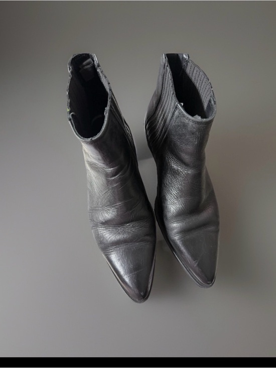 Zara Shoes - Zara Black Pointed-Toe Feau  Leather Ankle Boots EU40 US 9.5